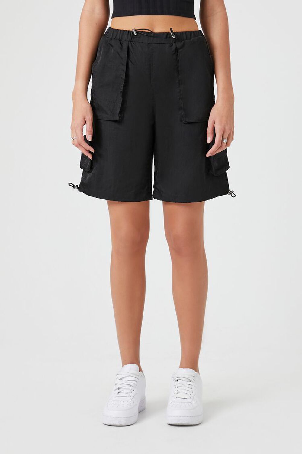 Drawstring Cargo Bermuda Shorts